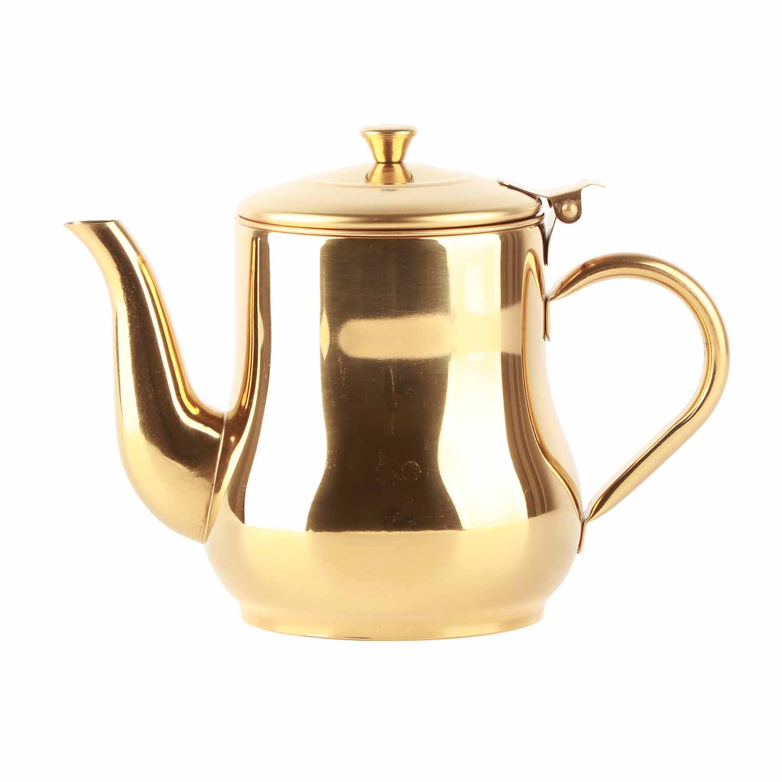 Stainless Steel Tea Pot with Filter Rust Proof Durable Oil Strainer Pot for Hotels Restaurants gold