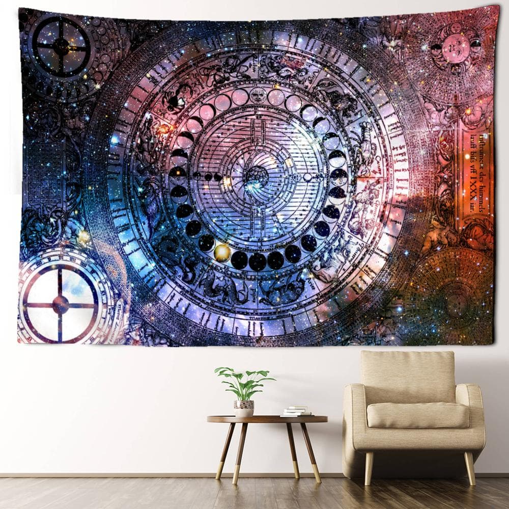 Constellation Moon Phase Tarot Tapestry Wall Hanging Hippie Tapez Witchcraft Psychedelic Universe Dormitory Home Decor 95x70CM