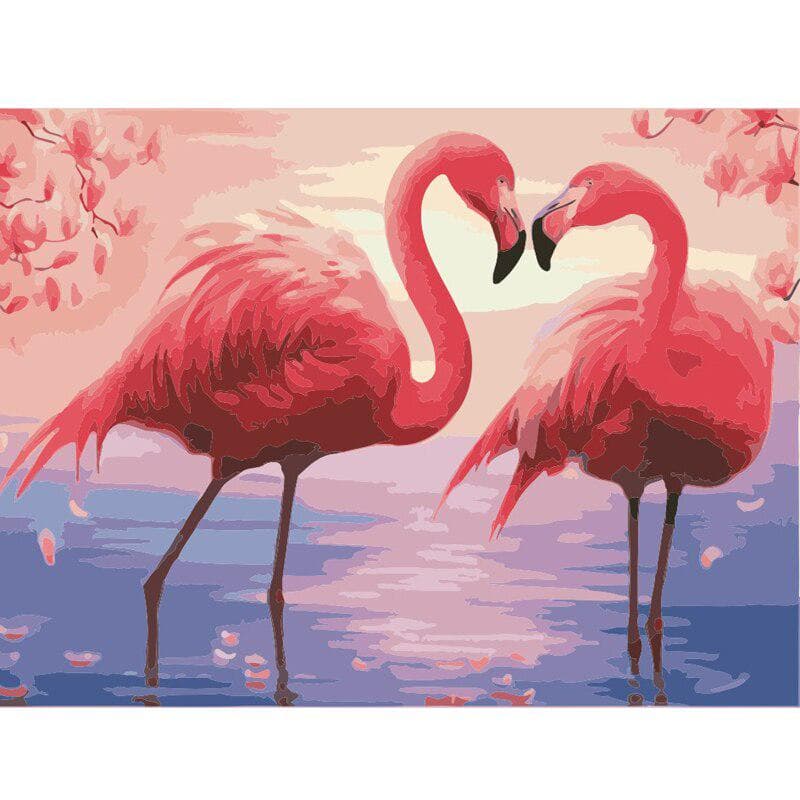 Diamond Painting Flamingo Cross Stitch Full Circular Diamond Embroidery Sale Landscape Rhinestones 20X30CM