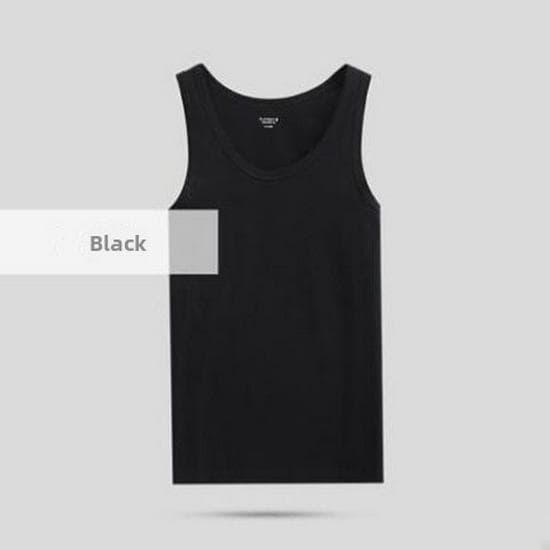 Men's Slim Fit Cotton Sleeveless Summer Sports Vest L black