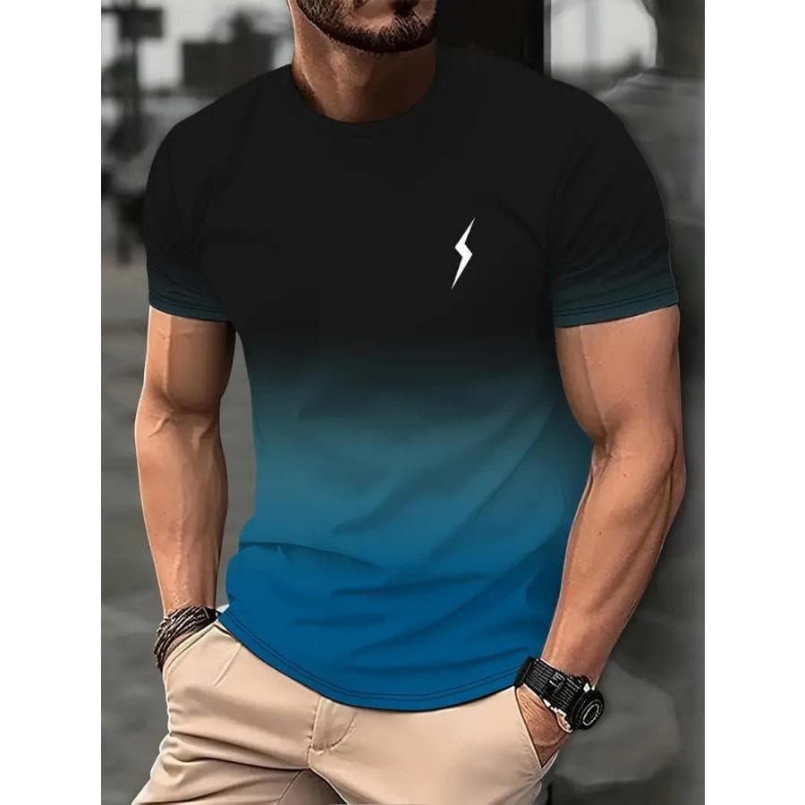 XL-7XL Oversized Men Tee Tops O Neck Short Sleeve 3D Flash Printed Tee Casual Man Summer Plus Size T-Shirts 4XL