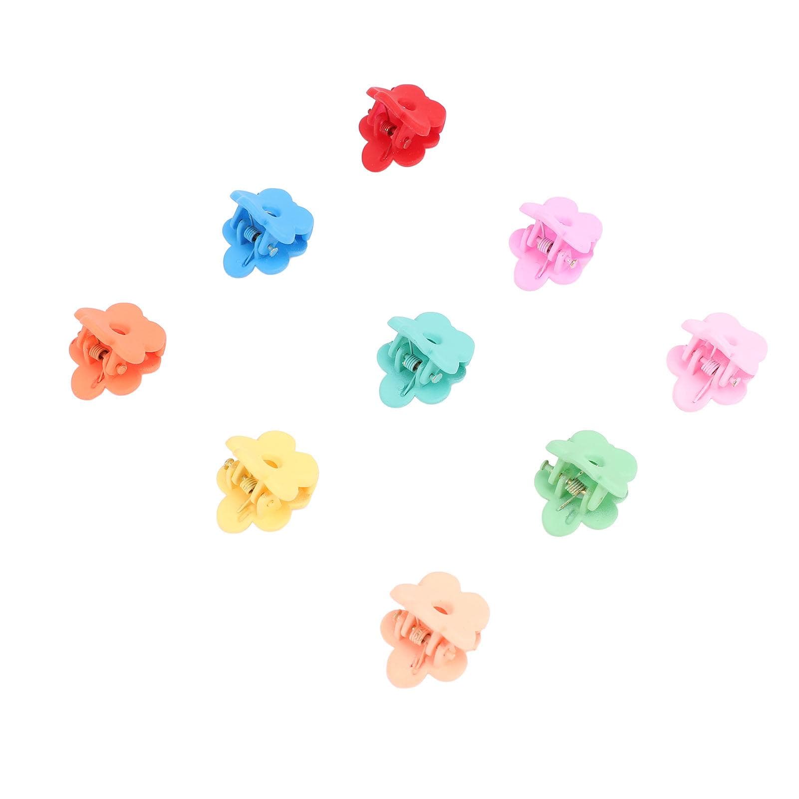 100pcs Small Flower Hair Claw Clips for Girls Women Colorful Non Slip Strong Hold Tiny Hair Clips