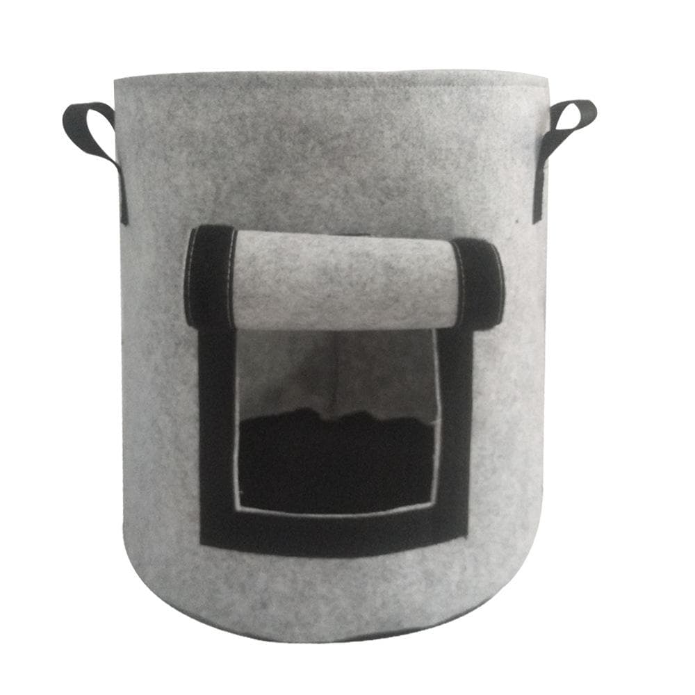 1PC Felt Potato Planting Bag Large Diameter Vegetable Plant Seedling Bag Non-Woven Felt Potato Growing Bucket D35*H40cm grey