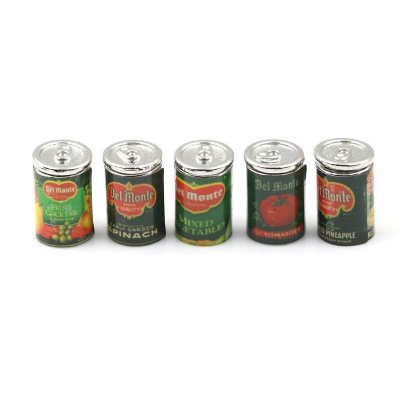 Miniature Food Play Scene Model Doll House Accessories Mini Canned Fruit