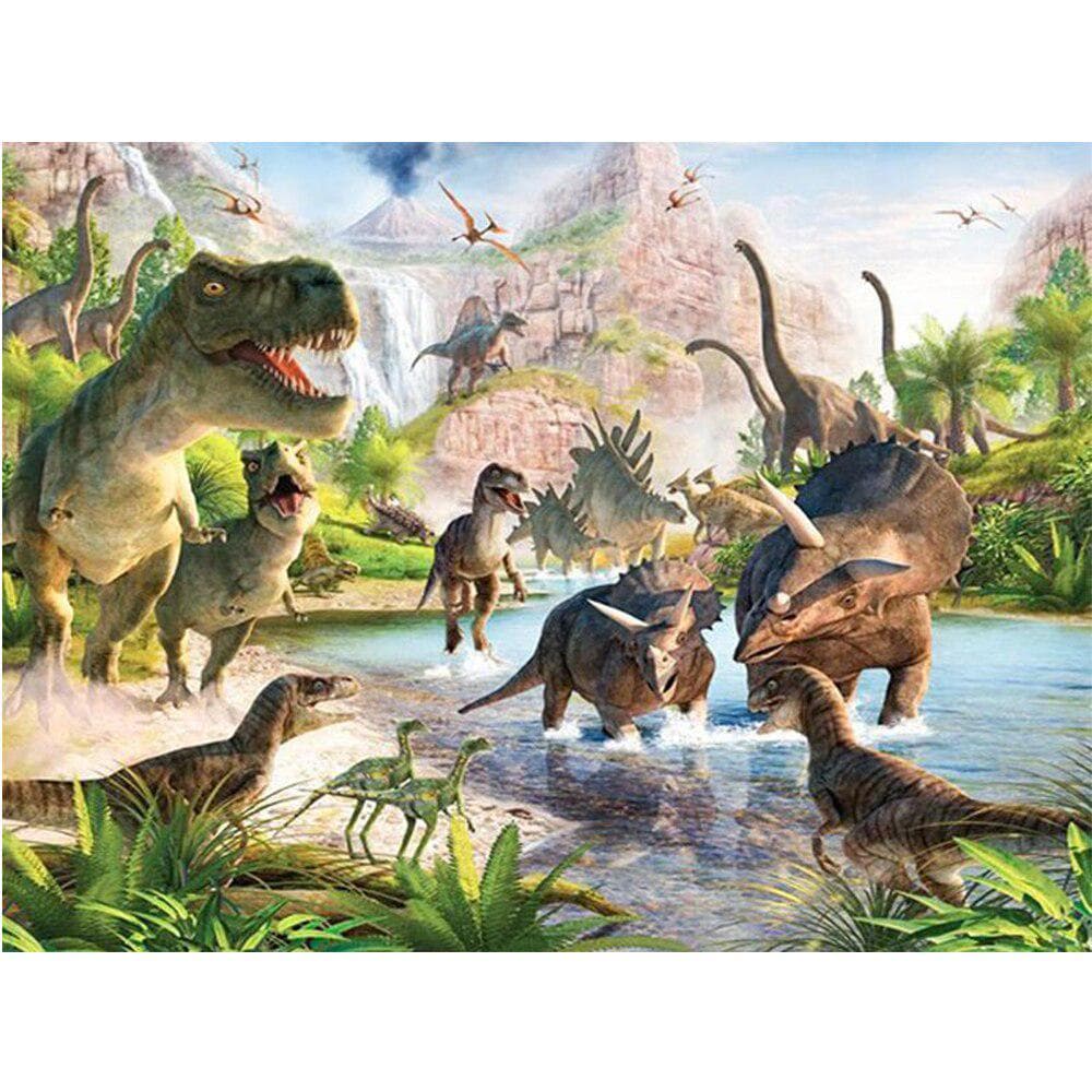 Full Round Diamond Embroidery Dinosaur DIY Diamond Painting Cross Stitch 20X30CM
