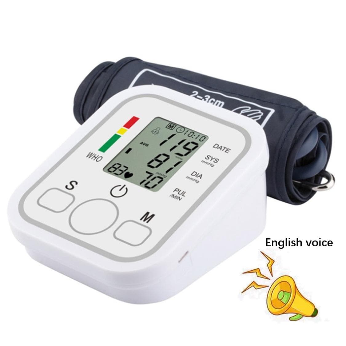 Digital Blood Pressure Monitor Home Sphygmomanometer Automatic Heart Rate Pulse Meter With English Voice