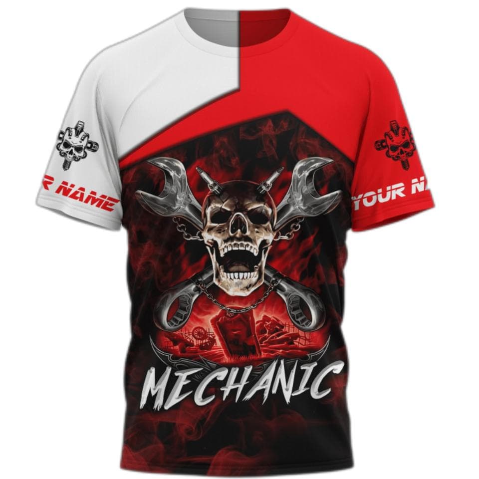 2023 Summer Fashion Mens T Shirt Personalized Name Mechanic 3D All Over Printed Tops Unisex Tshirts Street Casual Sports T-shirt L