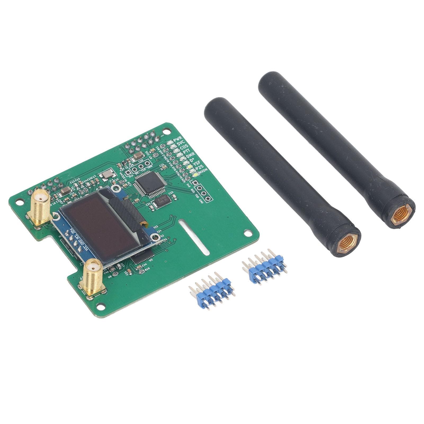 MMDVM Duplex Hotspot Module Dual Hat Board UHF VHF Dual Antenna with 0.96in Organic LED for DMR YSF