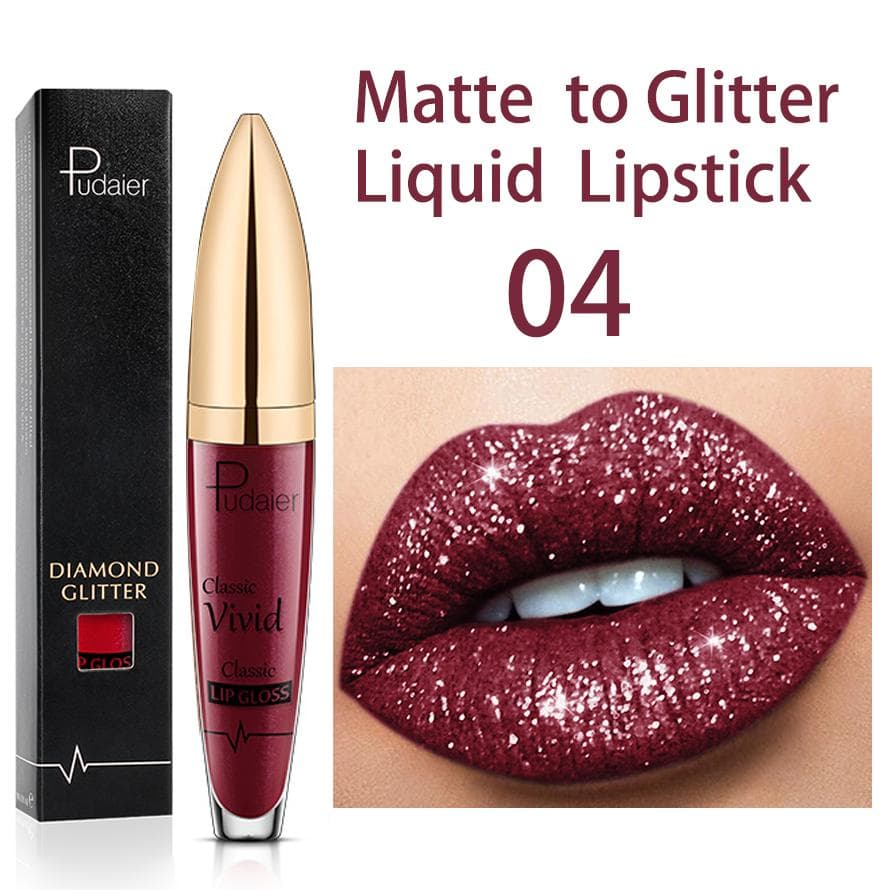 Matte Glitter Liquid Lipsticks Diamond Shiny Lip Gloss Waterproof Long Lasting Pearl Lipgloss Women Lip Tint Makeup Maquillaje 04