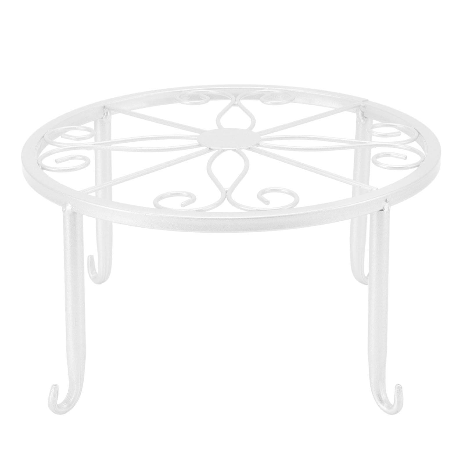 Single Layer Iron Plant Stand Floor Standing Simple Low Plant Pot Stand Balcony Living Room Flower S white