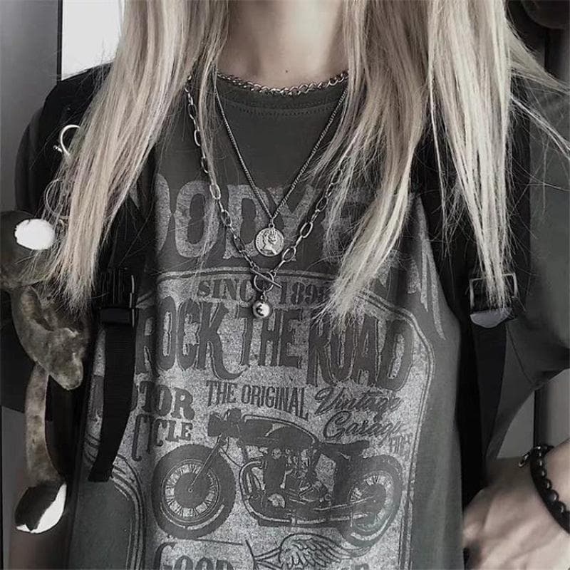 Unisex Metal Hip-Hop Disco Pendant Multi-Layer Chain Necklace silver