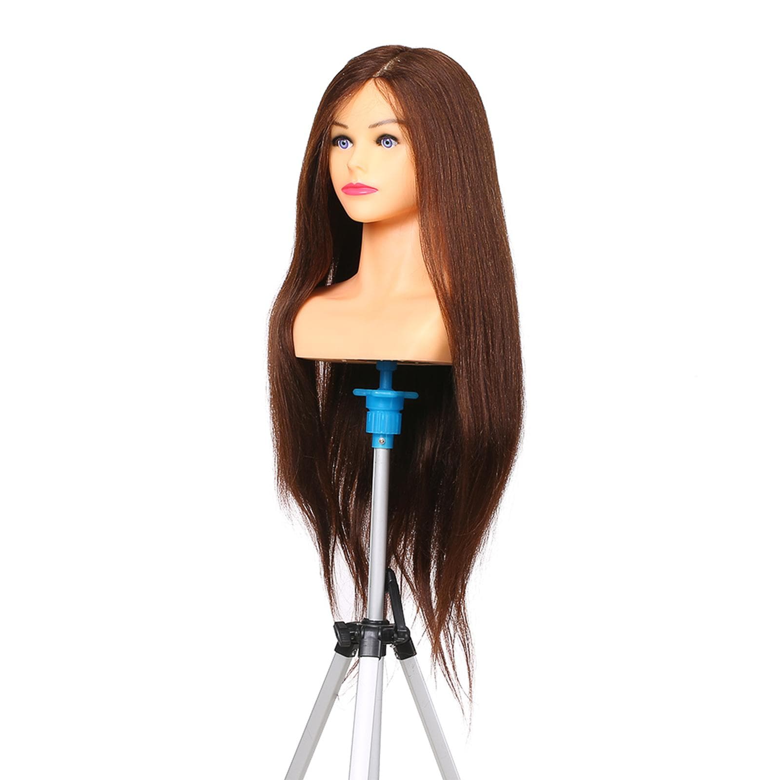 70percent Human Hair Mannequin Head For Braiding Manikin Head For Hairdresser Professional Cosmetology dark brown