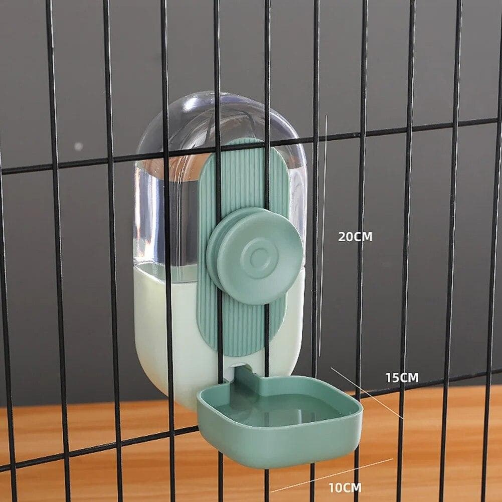 Automatic Pet Feeder Cage Hanging Bowl Water Bottle Container Dispenser For Cats Rabbit Birds Pet Feeding Produc green