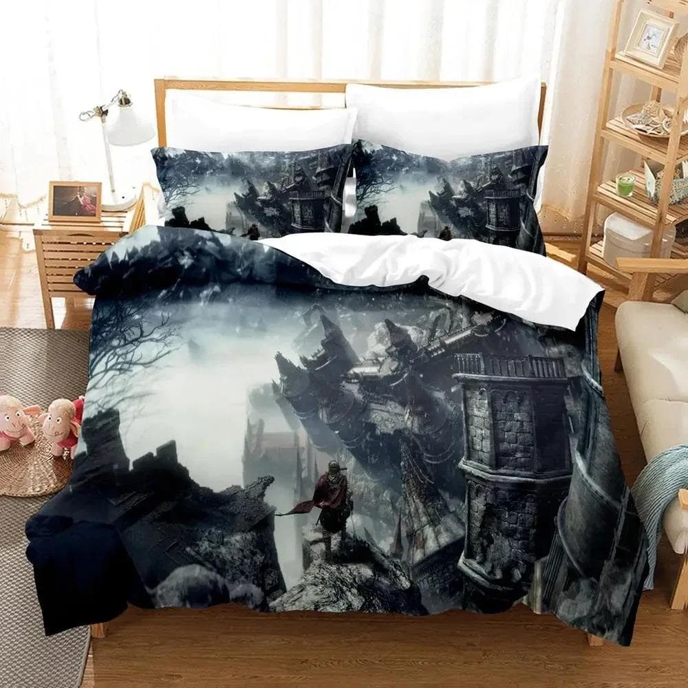 Game Dark Souls Bedding Set Duvet Cover Bed Set Quilt Cover Pillowcase Comforter king Queen Size Boys Adult Bedding Set EU Double 200x200cm