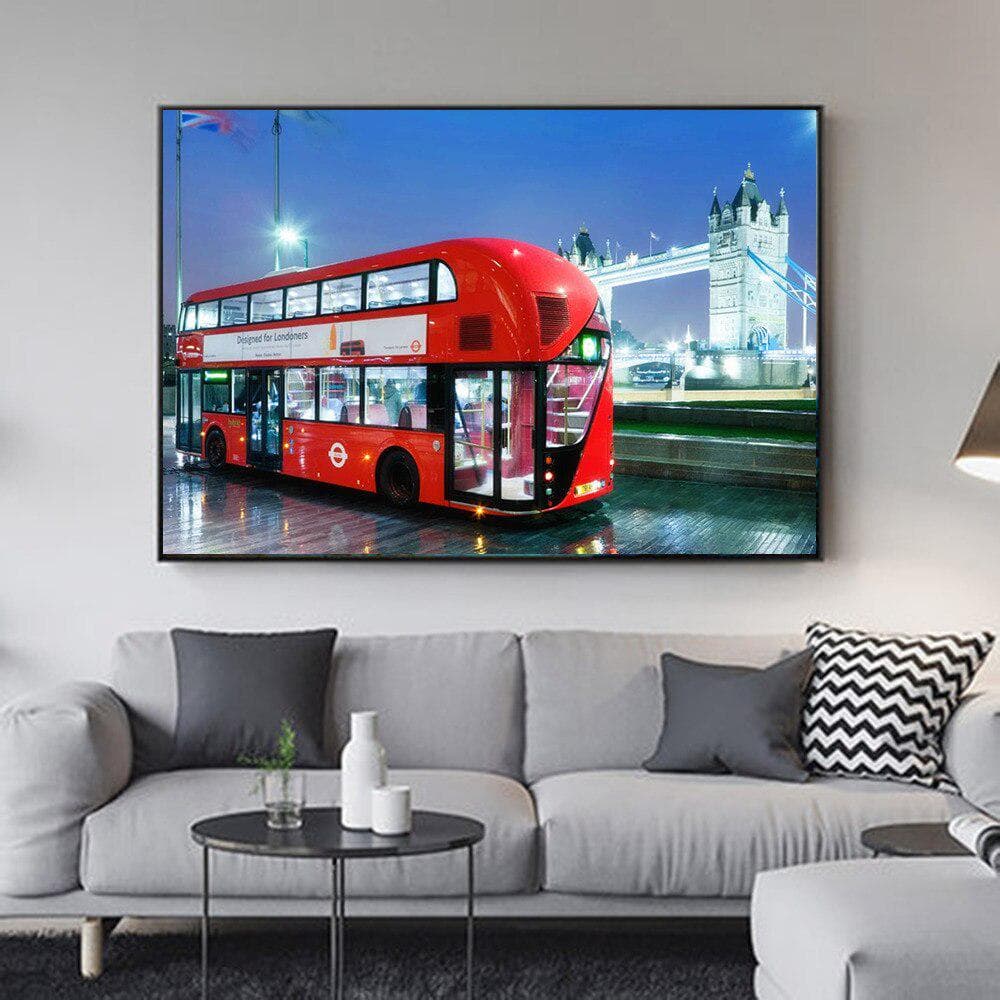 Diamond Painting Accessories Bus Diamond Embroidery Round Rhinestones Scenic Diamond Home Decoration 20X30CM