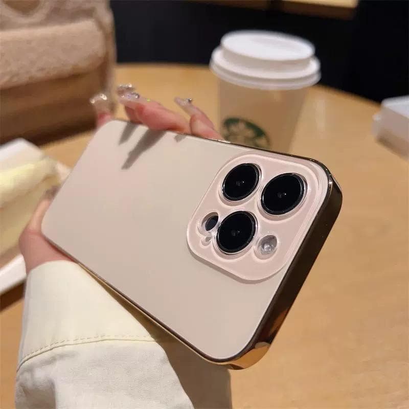 Applicable To IPhone16proMax Premium Texture Mobile Phone Case Apple 15 Electroplating Original Color 14 Anti-fall Protection Case iPhone11pro gold