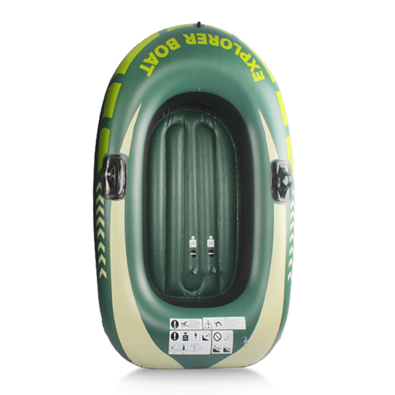 Inflatable Boat Fishing Boat for 1 Adult & 1 Child Summer Fun Boat Canoe Kayak S green