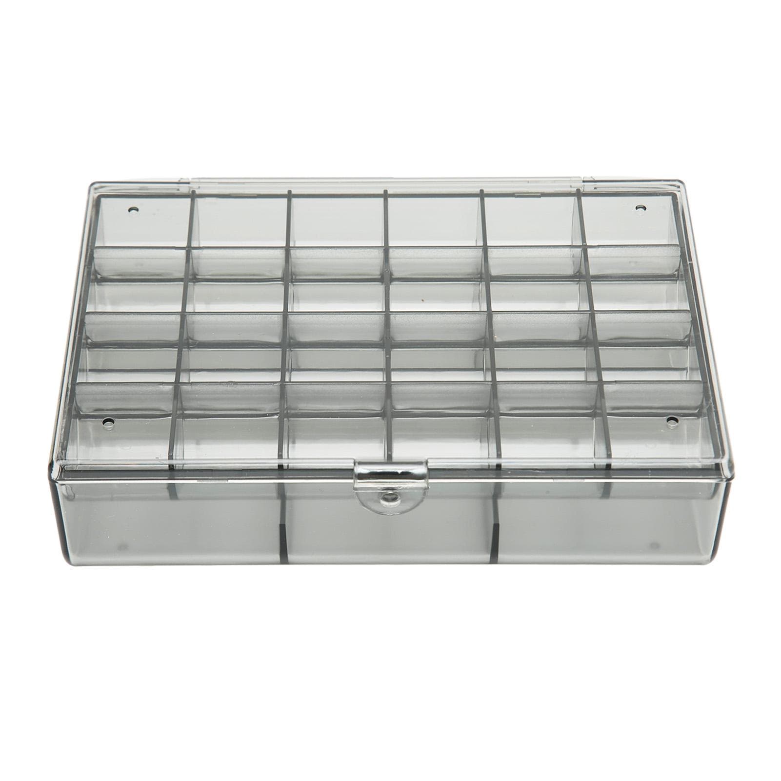 Earring Organizer Box Large Capacity 30 Compartments Translucent Black Acrylic Jewelry Storage