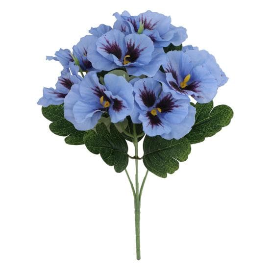 Yousheng Artificial Pansy Flowers UV Resistant Fake Flowers Reusable Faux Pansy Flowers Bundle for Vase Garden Porch Patio Indoor Outdoor Home Decor blue