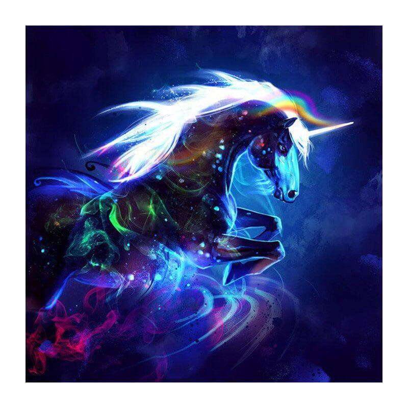 Full Round Drill 5D DIY Diamond Embroidery Black Unicorn Diamond Painting Cross Stitch Rhinestone 30x30CM