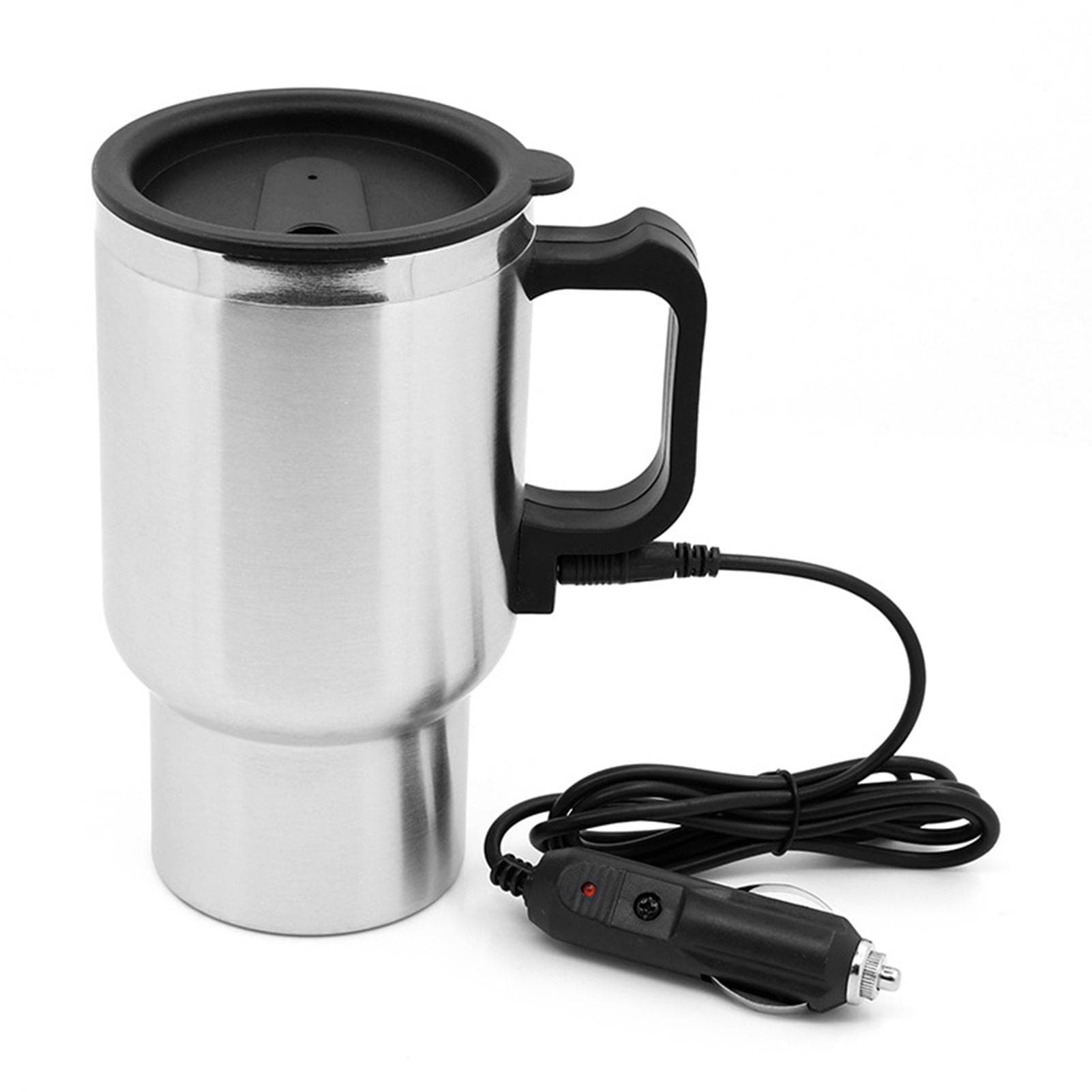 Car Electric Kettle Stainless Steel In-car Kettle Travel Thermoses Heating Water Bottle Heating Cup silver