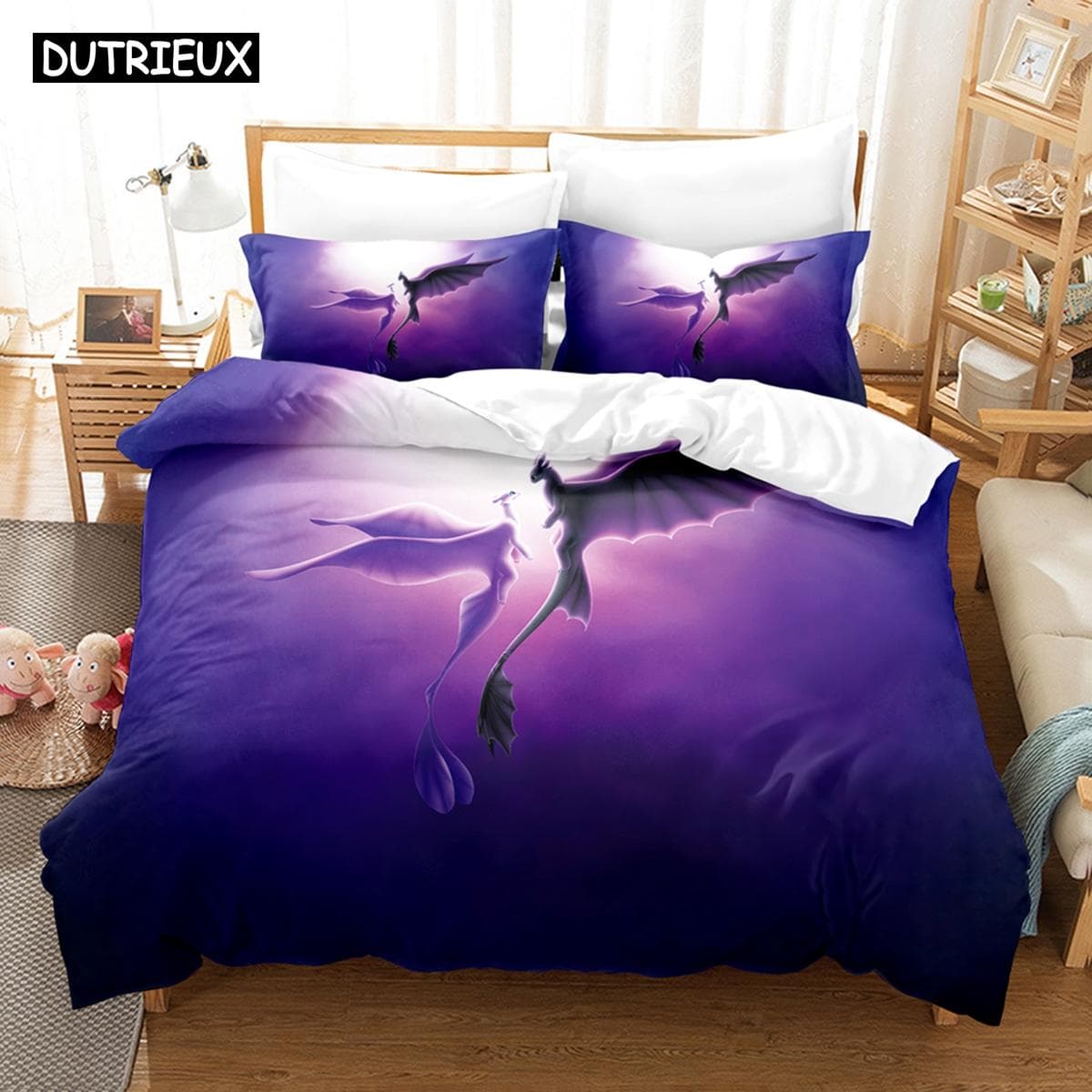 3D The Dinosaur Bedding Sets Duvet Cover Set With Pillowcase Twin Full Queen King Bedclothes Bed Linen AU Double(180x210cm)
