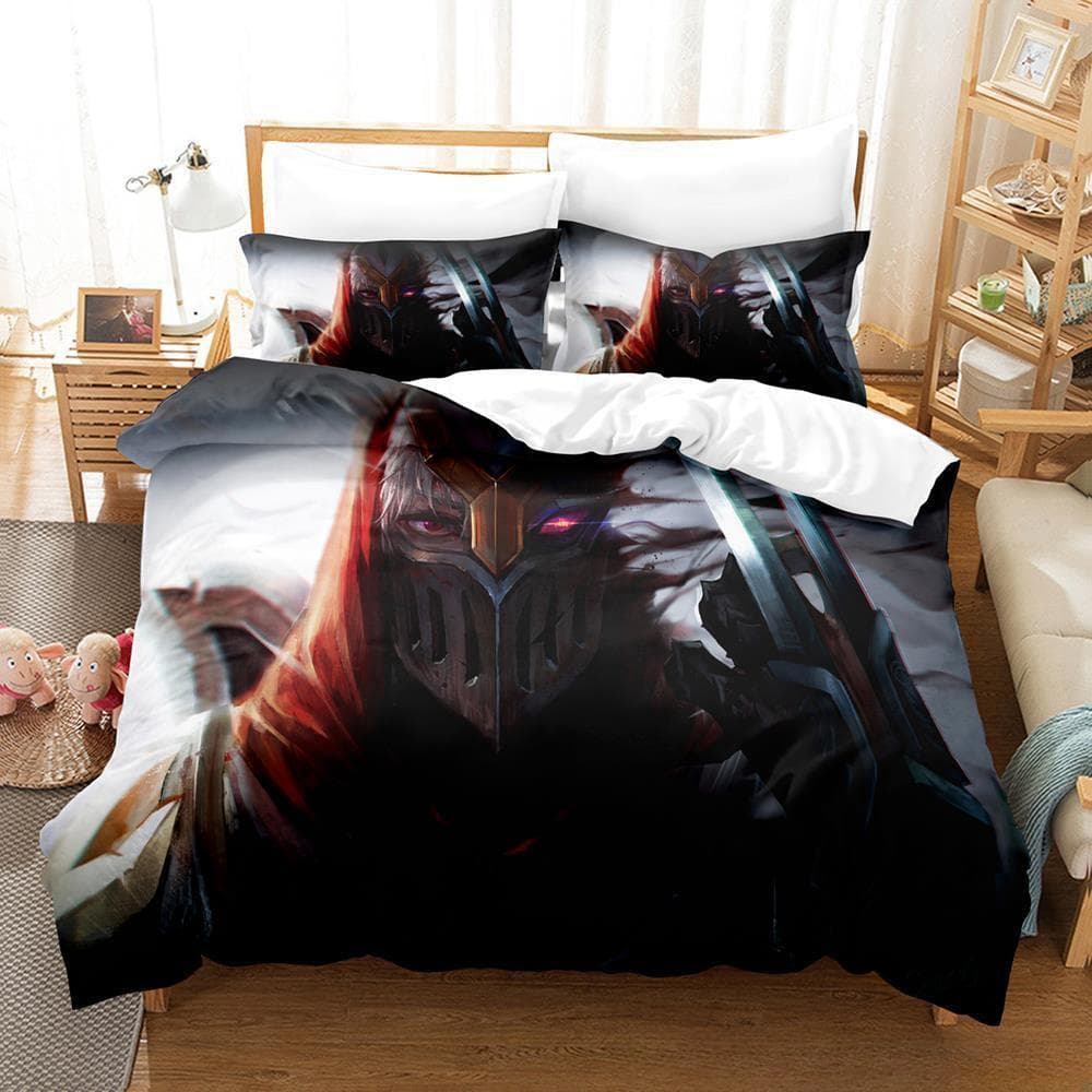 3d Print Game Anime League of Legends ZED Bedding Set Single Twin Full Queen King Size Bed Set Adult Kid Bedroom Duvetcover Sets EU Twin 135x200cm