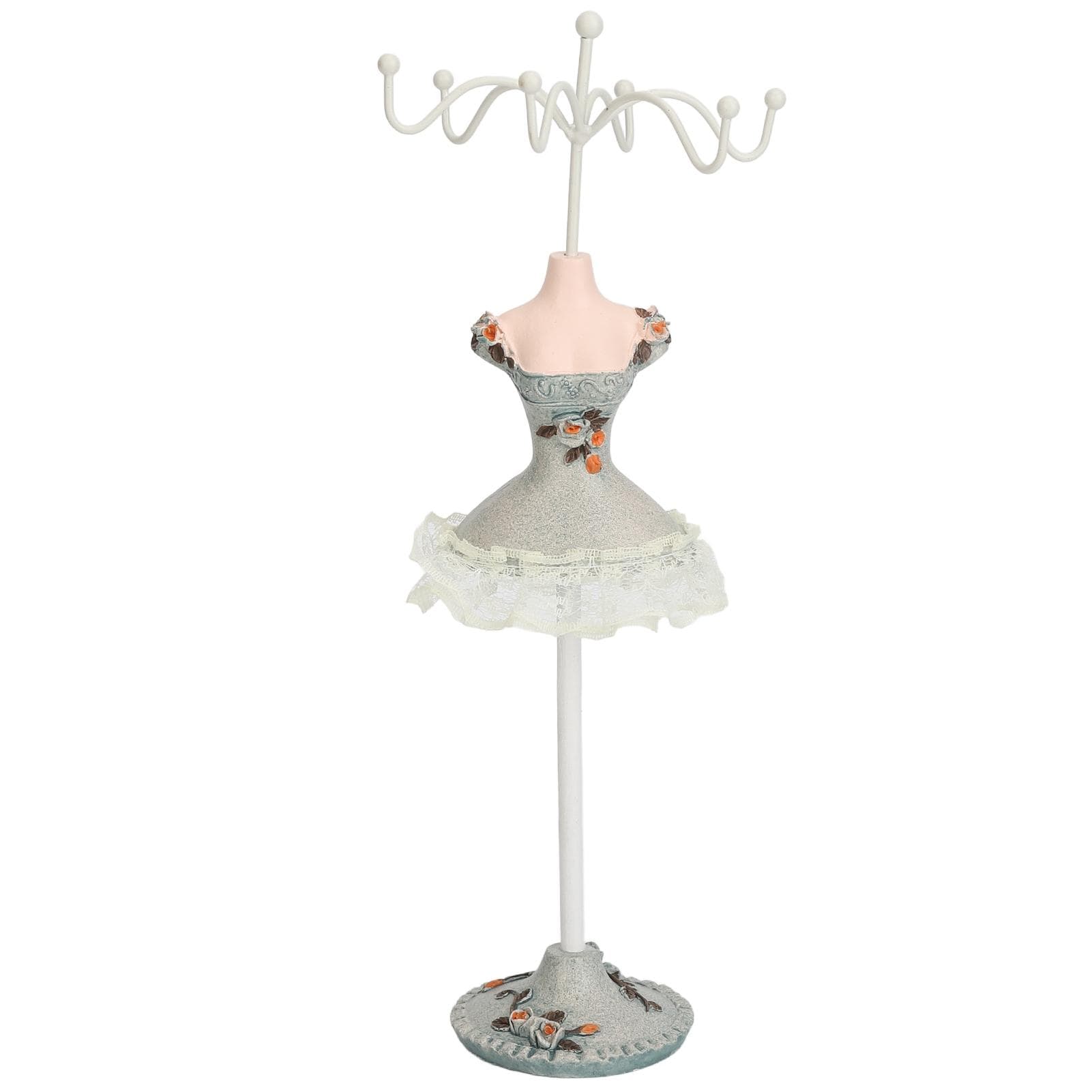 Earrings Necklace Princess Dress Stand Display Iron Mannequin Princess Jewelry Rack Pine Green 4 3