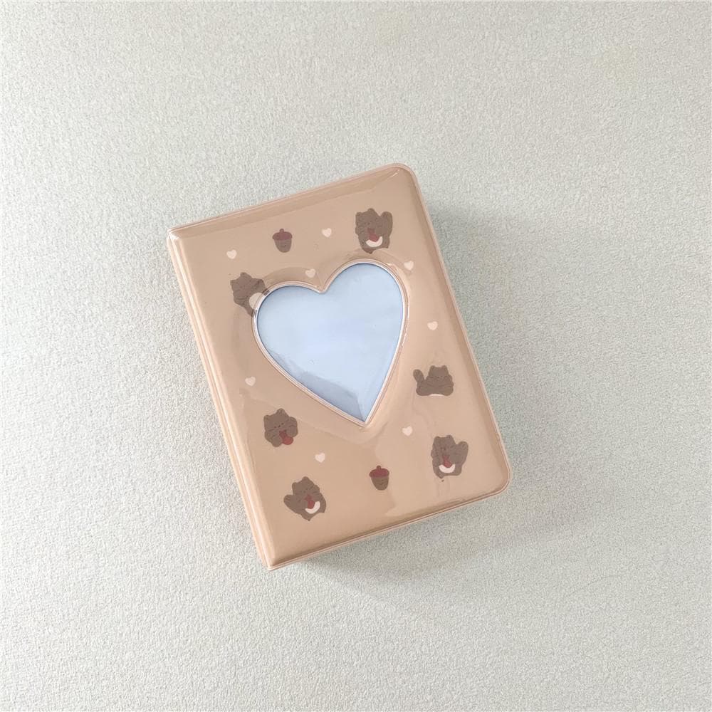 Cute Bear Photo Album 3 Inch Love Heart Hollow Picture Storage Case Kpop Card Binder Name Card Book Photocard Holder