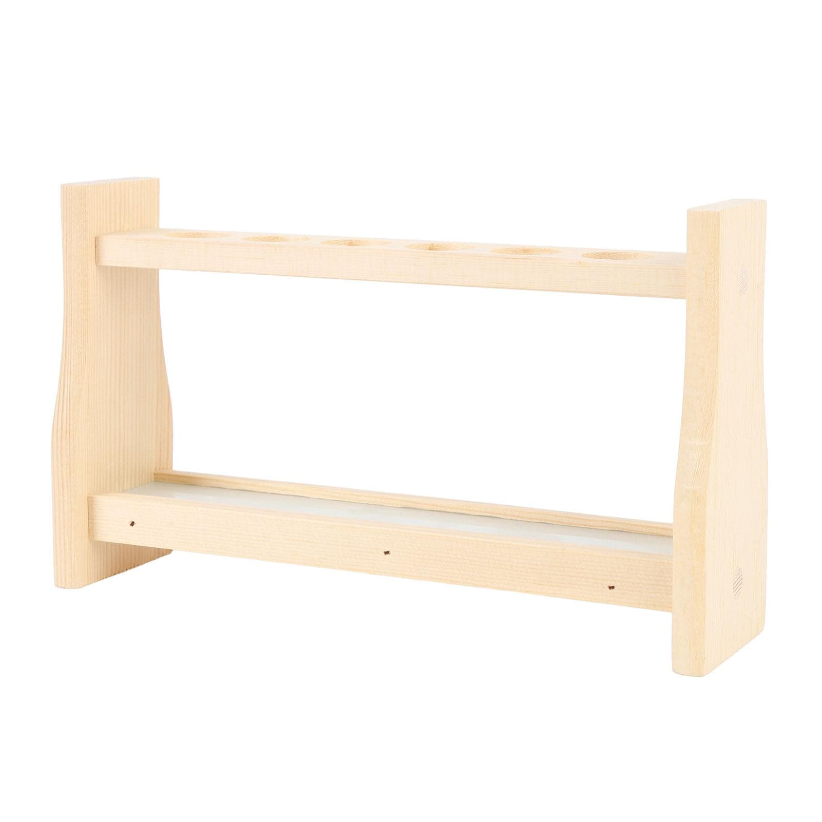 Wooden Test Tube Rack 6 Hole Glass Tube Stand Holder for Plants Scientific Experiments Decoration 18mm / 0.71in