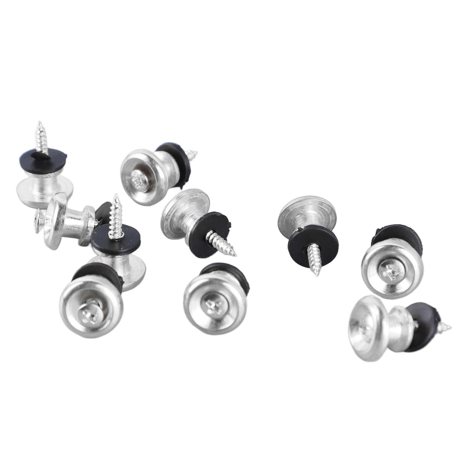 10 Pcs Guitar Strap Lock Button Mushroom Style Adjustable Universal Strap Lock Pin for Ukulele Bass silver