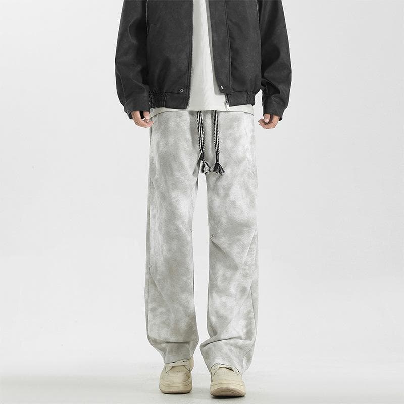 Summer Wide-leg Straight Loose Casual Pants Spring and Autumn 4XL gray