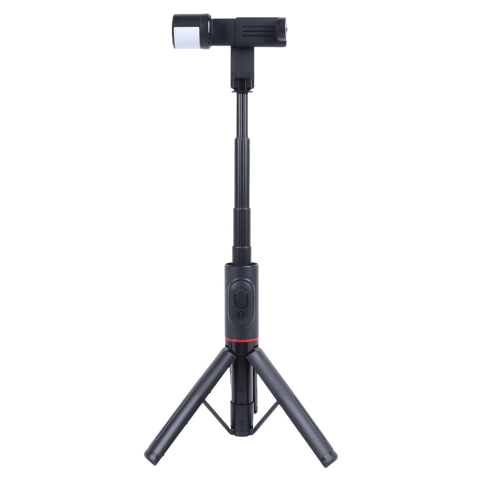 Selfie Stick Tripod Lightweight High Stability Adjustable Multifunction Selfie Stand for Travel black