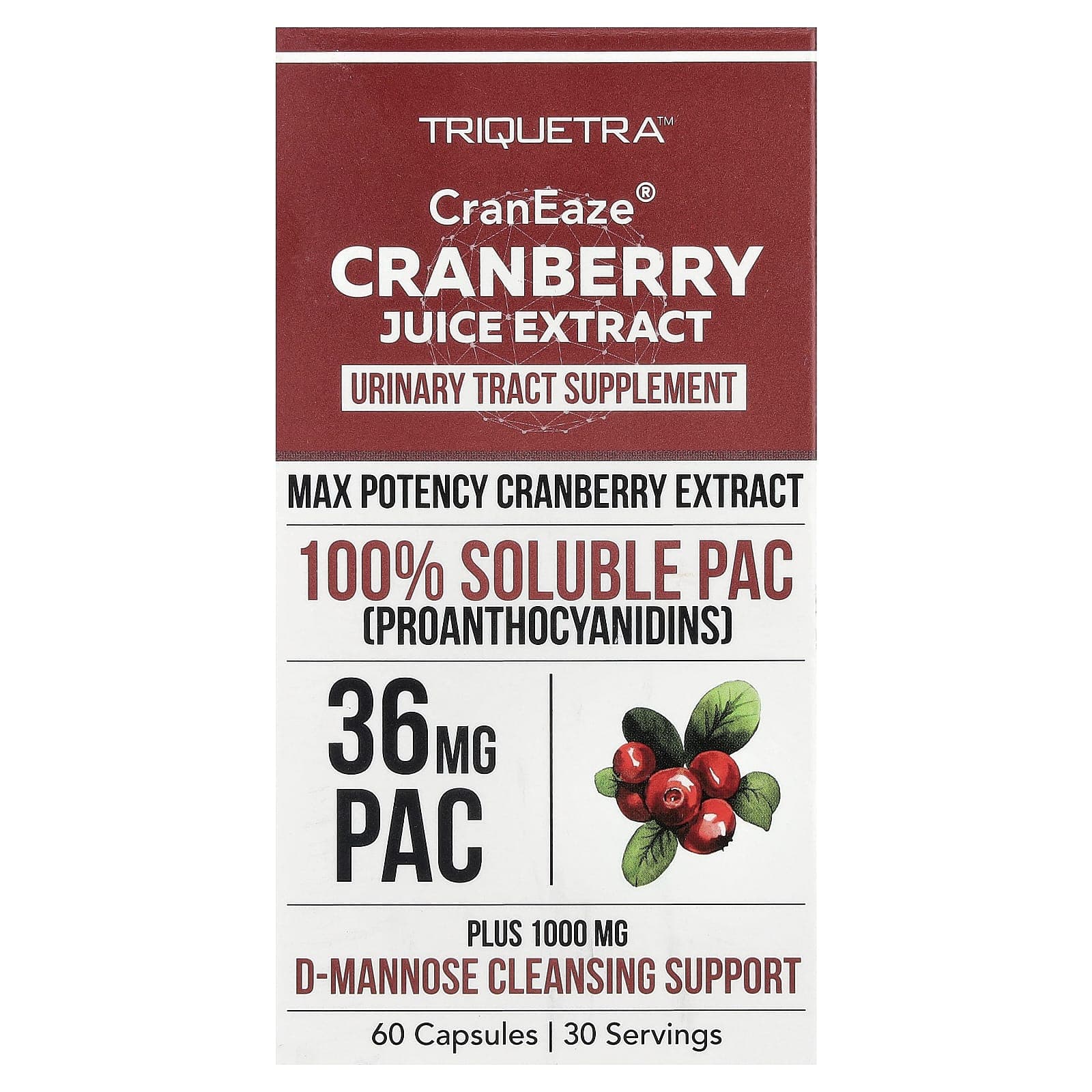 Triquetra Health, CranEze®, Cranberry Juice Extract, 60 Capsules