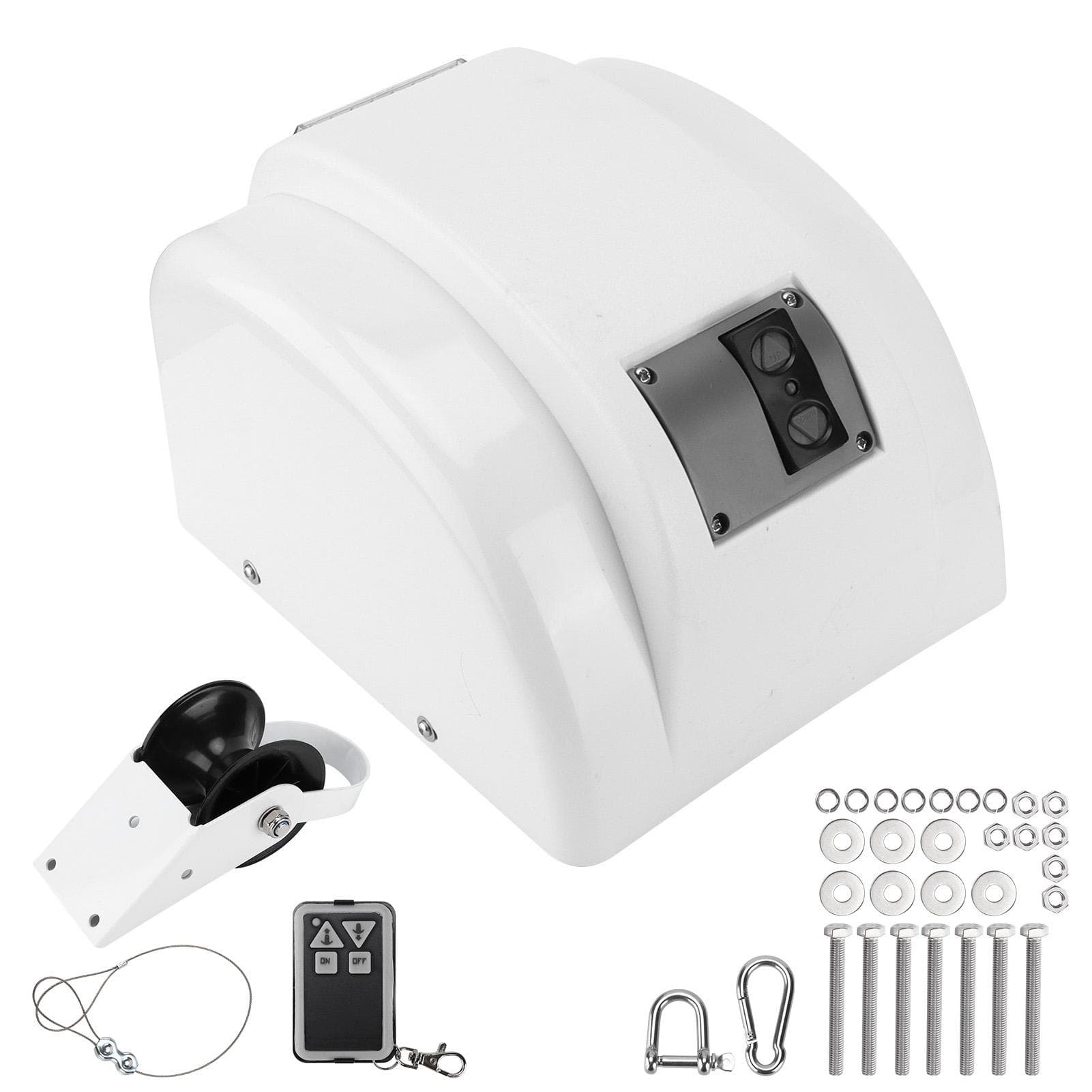 30LBS 12V Electric Anchor Winch Marine Anchor Winch Windlass Kit with Remote Control for Fishing