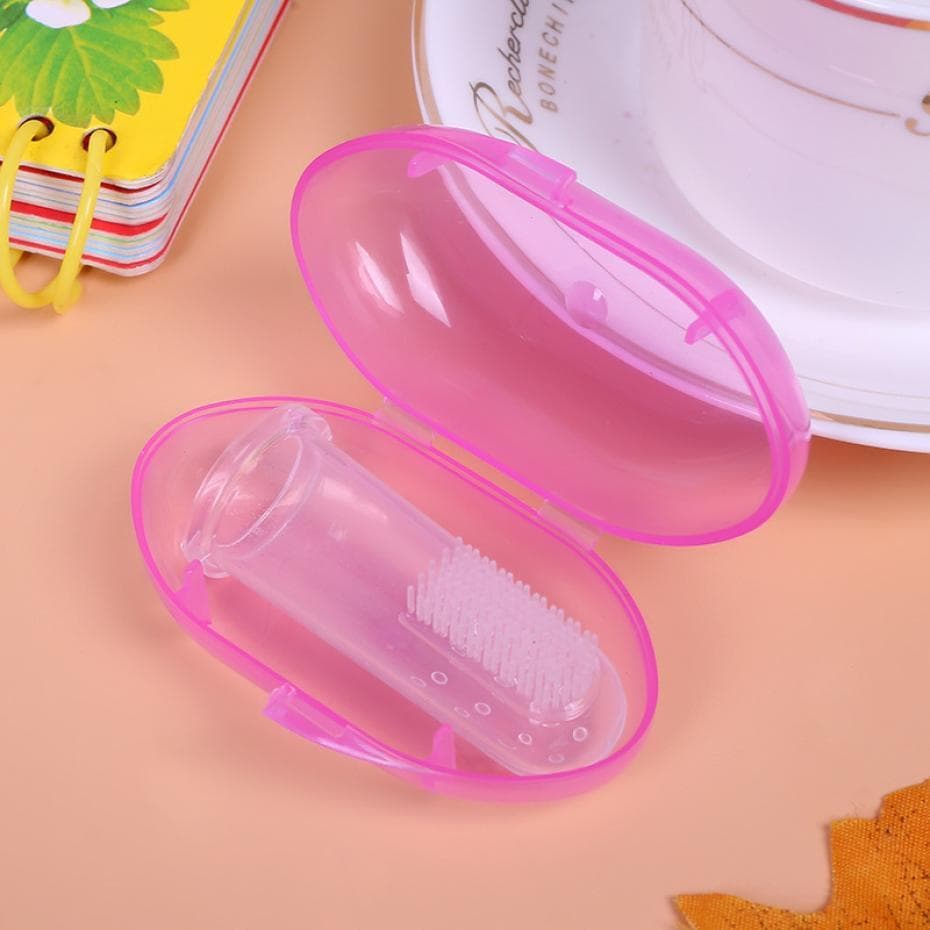Soft Safe Silicone Baby Finger Toothbrush Children Baby Training Teether Teething Newborn Brush Tool Rose