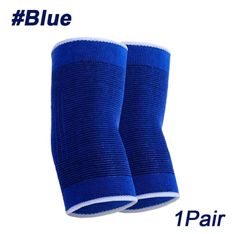 1 Pair Elbow Brace Knit Compression Elbow Sleeve Arm Brace Sleeve Gym Elbow Support for Men and Women Teen Weight Lifting Sports blue