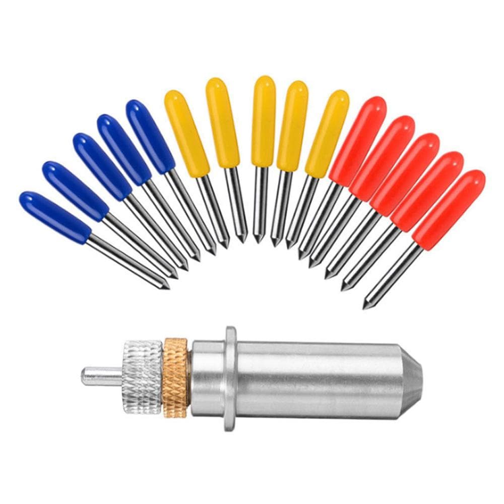 15PCS Replacement Blades Set Universal 30/45/60 Degree Cutting Plotter Vinyl Cutter Blades Kit with multicolour