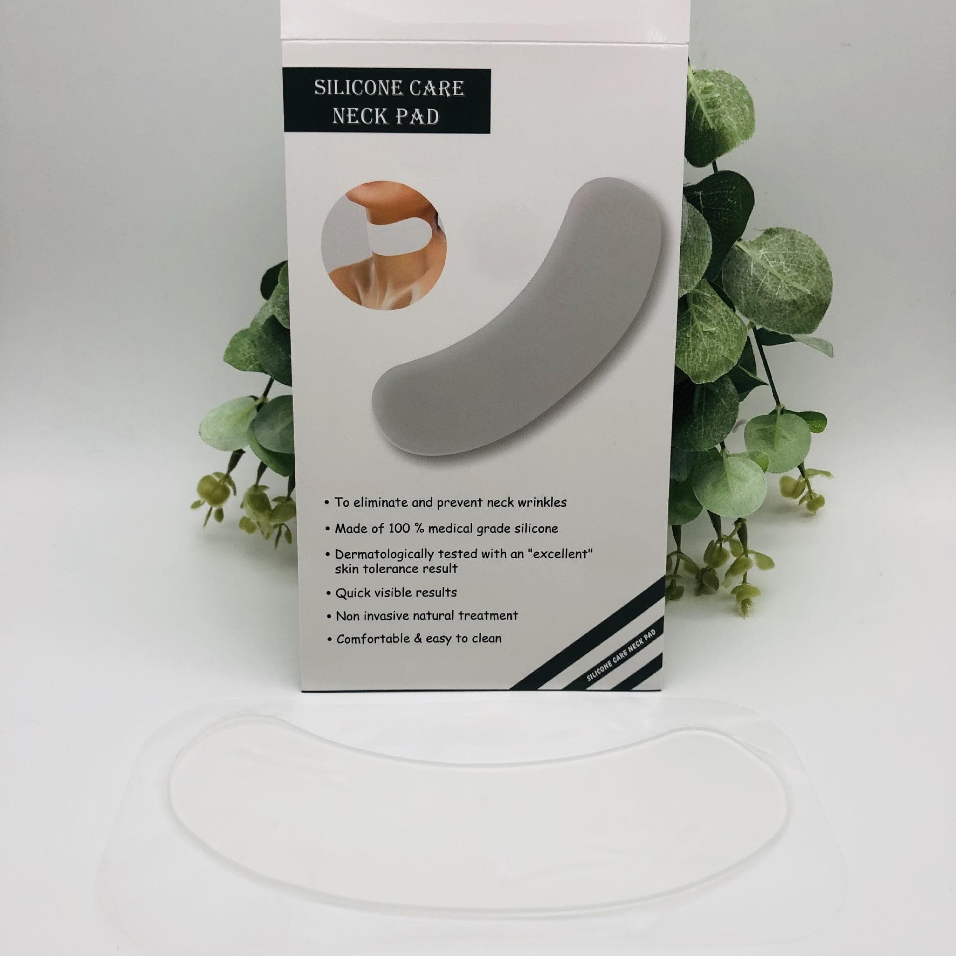 1Pcs Reusable Silicone Care Neck Pad Neck Tape Wrinkle Pads for Neck Wrinkle Treatment Prevention Anti Wrinkle Remover white