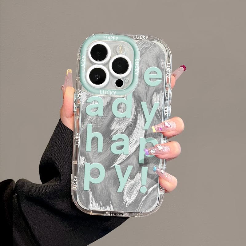 English Letters Are Suitable for Apple 16promax Mobile Phone Case Iphone15plus Feather Cream 14/13 Anti-fall Apple 16PROMAX