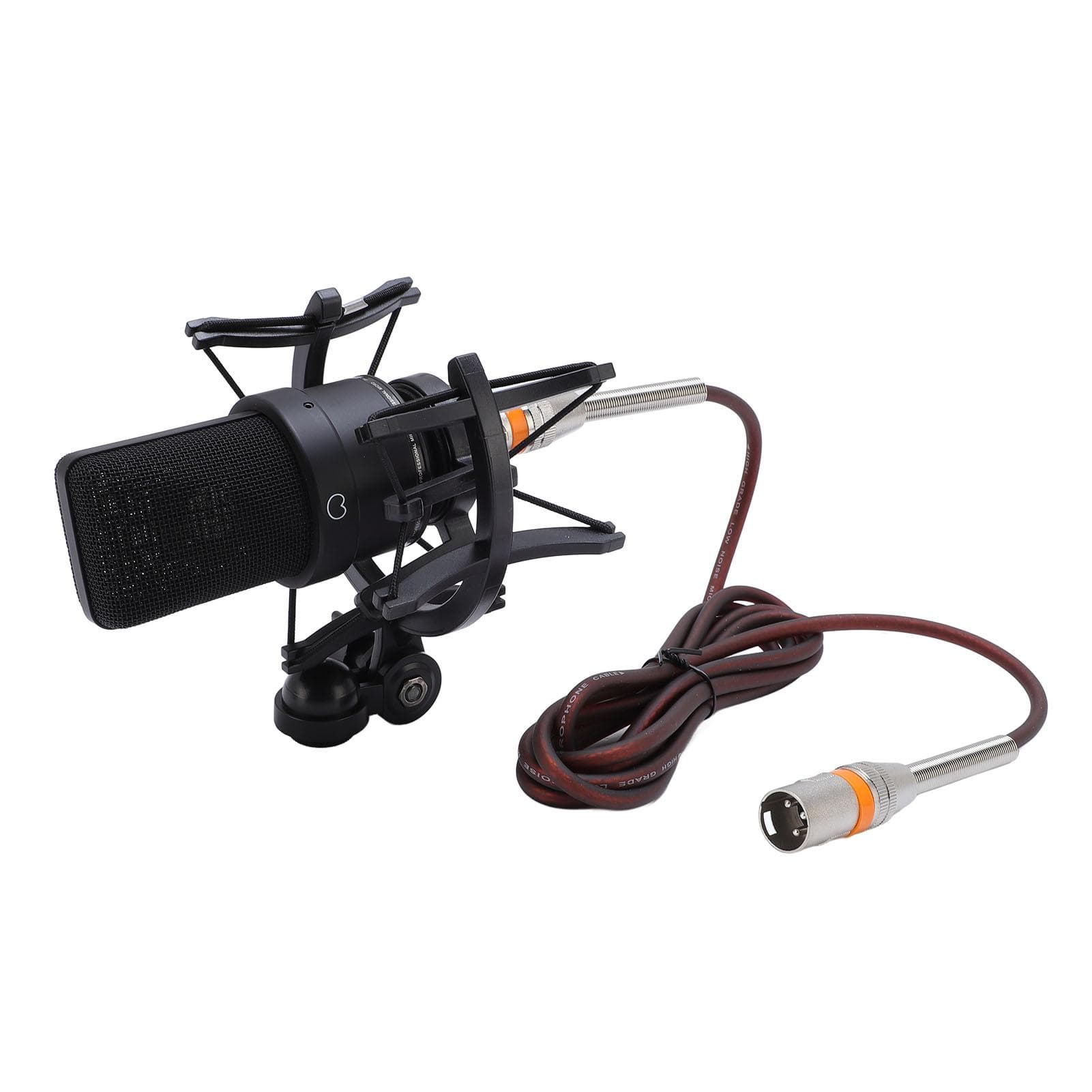 Studio Condenser Microphone 26mm Diaphragm Microphone with Shock Mount XLR Cable Windscreen for black