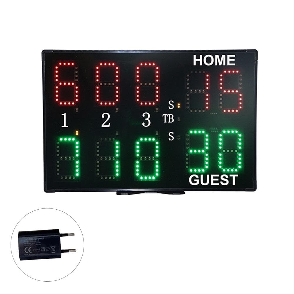 Electronic Scoreboard with Remote Control 10-Digit Professional Tennis Scoreboard Lightweight and EU Plug