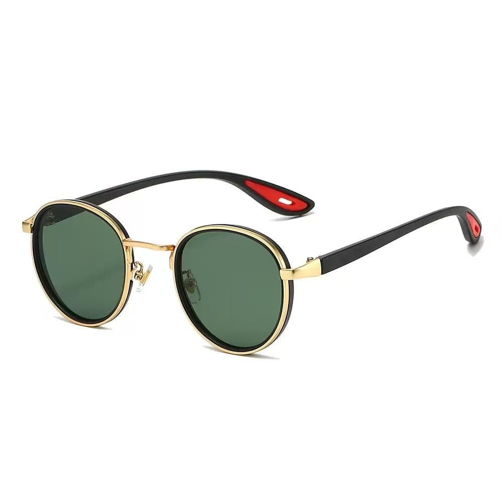 Fashion Round Sunglasses Women Men Retro Rivet Vintage Black Shades UV400 Protection Mirror Lens Designer Brand 1PC