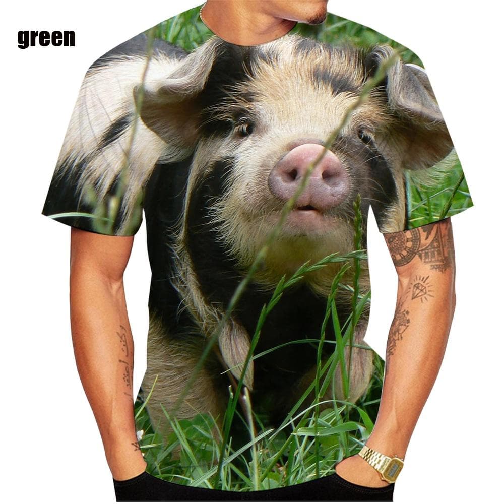 Popular Novelty Animal Pig 3d Printing T-shirt Funny Pig Casual Summer T-shirt XS-5XL 3XL