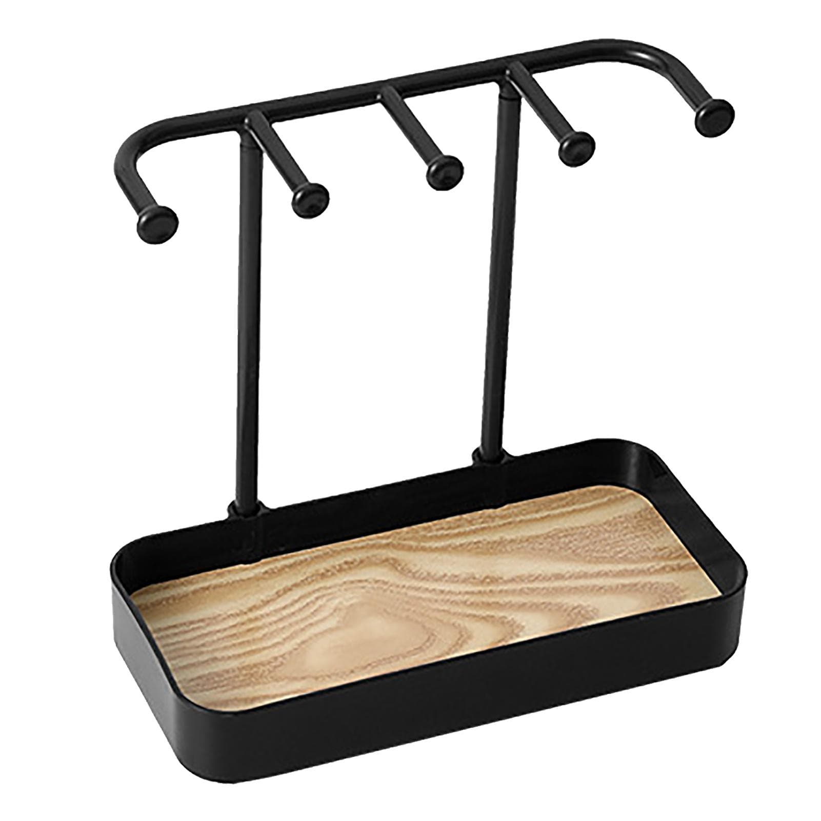 Desktop Jewelry Stand Space Saving PP Multifunctional Jewelry Organizer Rack for Earring Necklace black