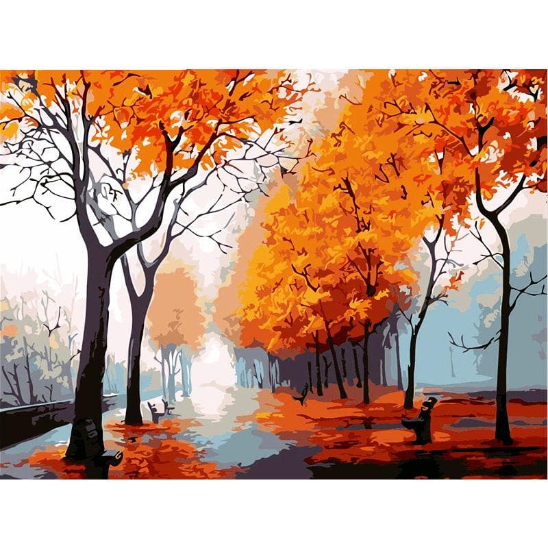 Full Diamond Painting Drill Embroidery Sale Trees Diamond Mosaic Landscape Autumn Scenery Unframed 20X30CM