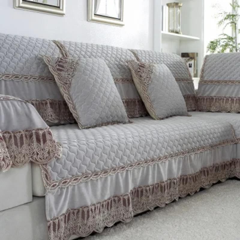 European Style Sofa Seat Cover Living Room Four Seasons Universal Combination Lace Plush Fabric Non-slip Royal Sofa Sleeve Cover 40x70cm Hand towel