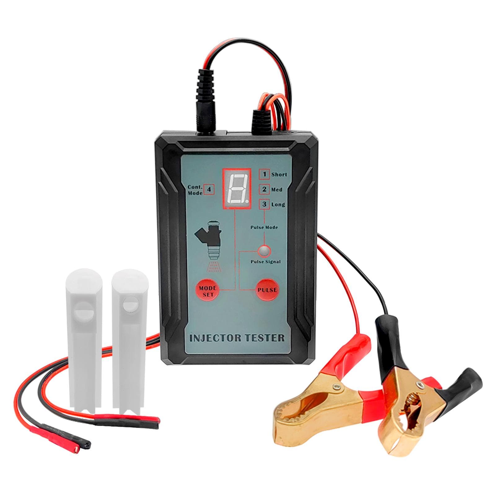 Fuel Injector Tester and Adapter for Diagnosis Cleaning of Injectors DIY Cleaning Tool Kits 12V/5V black