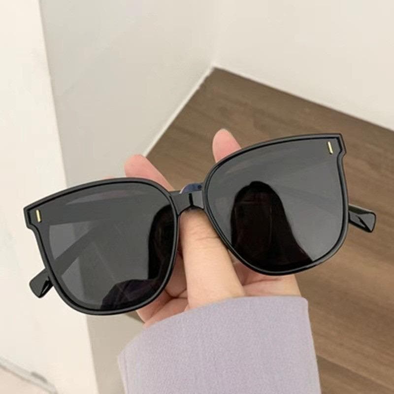 Korean Fashion Black Square Frame UV400 Sunglasses Unisex Street Trendy Eyewear