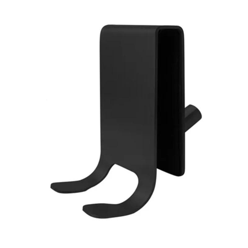Double Side Bathroom Shower Door Hook Over Glass Door Shower Towel Rack Stainless Steel Drilling Free Towel Holder Hanger black